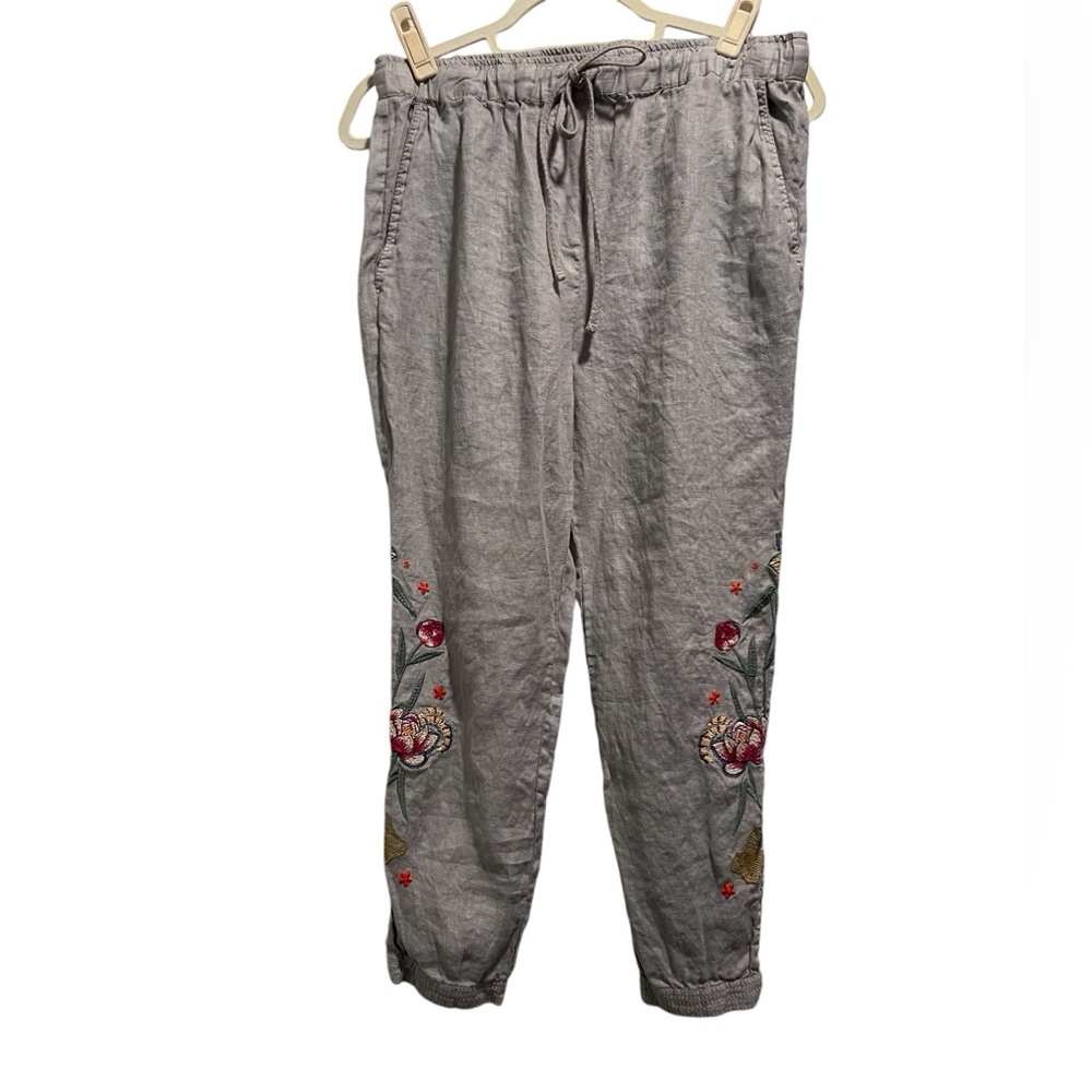 Johnny Was linen jogging pants. Size S